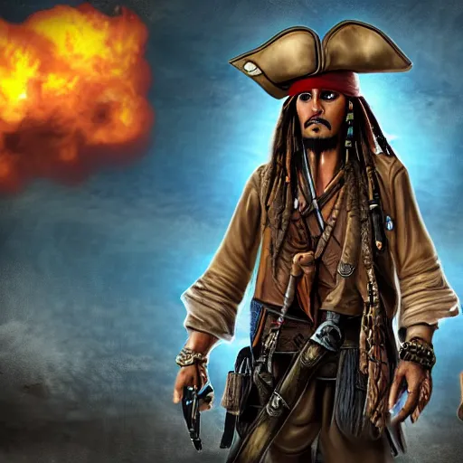 Image similar to jack sparrow in csgo. csgo screenshot