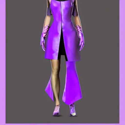 Image similar to a cyberpunk dress, violet color scheme, photorealist, studio photograph, 4 k