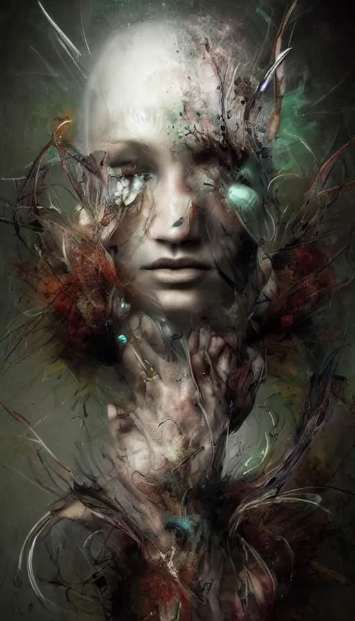 Prompt: portrait of a digital shaman, by ryohei hase