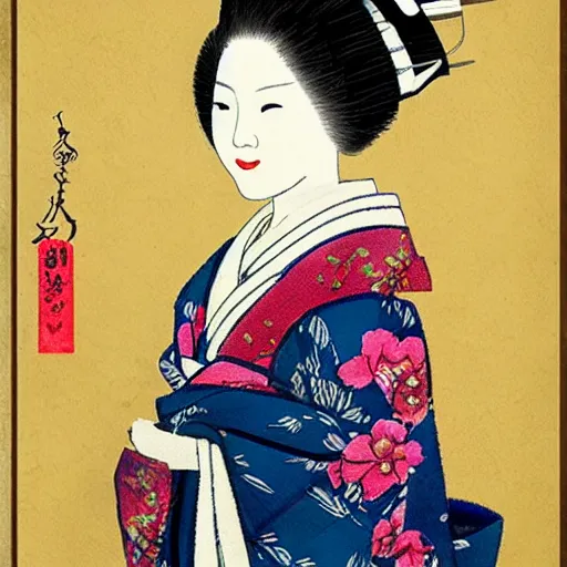 Prompt: beautiful geisha portrait
