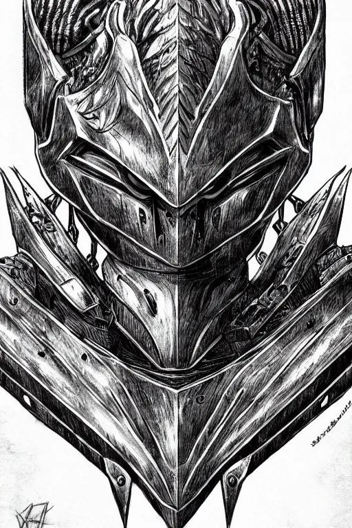 Image similar to armoured warrior, symmetrical, highly detailed, digital art, thorn themed armour, sharp focus, trending on art station, kentaro miura manga art style