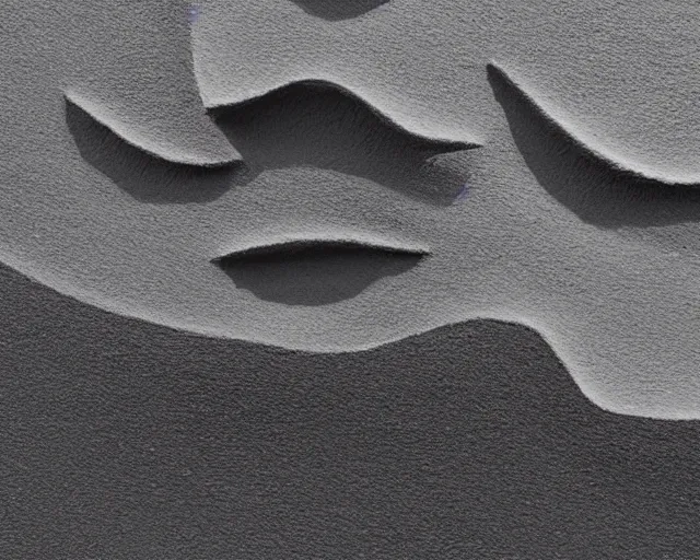 Prompt: minimalist abstract sculpture of simplified hills and waves