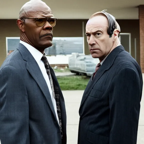 Image similar to A still of Samuel L. Jackson as Saul Goodman in Breaking Bad