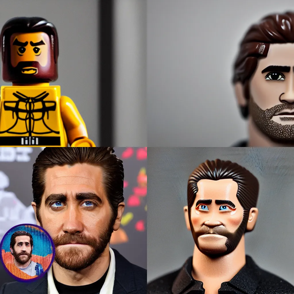 Prompt: jake gyllenhaal as a lego figure, hyperrealistic, 4k,