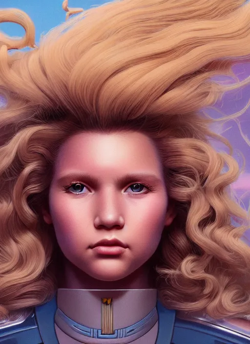 Prompt: highly detailed closeup portrait young plejaden woman with wavy blonde hair in a retro spaceship with large windows, stephen bliss, unreal engine, greg rutkowski, ilya kuvshinov, ross draws, hyung tae and frank frazetta, tom bagshaw, tom whalen, nicoletta ceccoli, mark ryden, earl norem, global illumination, god rays, detailed and intricate environment