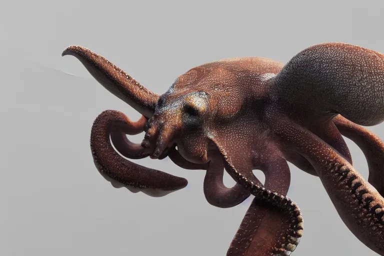 Image similar to dramatic realistic hibrid octopus jiraffe, unreal engine 5, subsurface scattering, hd, 8 k, hdr