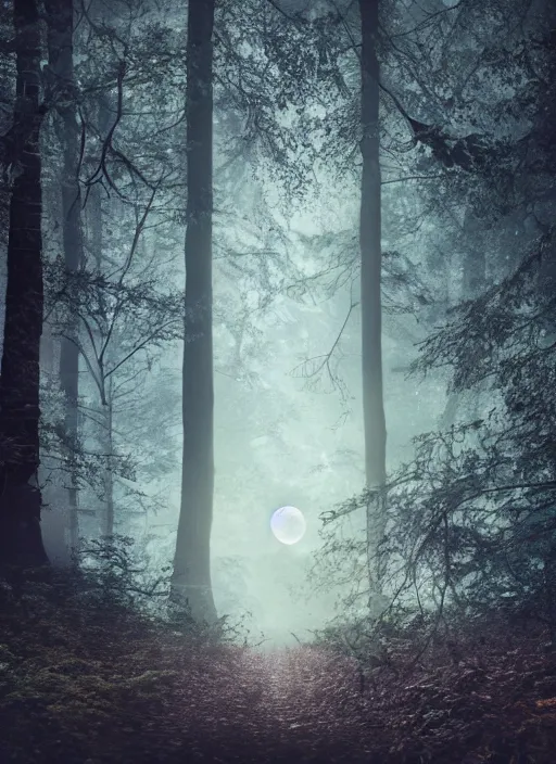 Image similar to thriller book cover of a forest with moon, realistic concept, unsplash photography, shutterstock, getty images, highly detailed photography, flickr