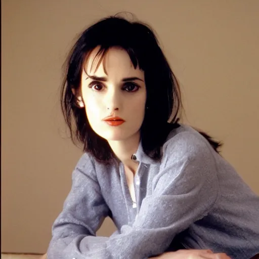 Prompt: winona ryder aged 20