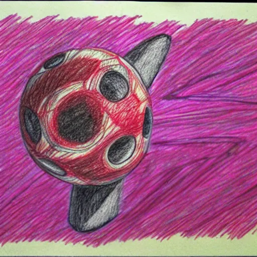 Prompt: red ballpoint pen drawing outsider art