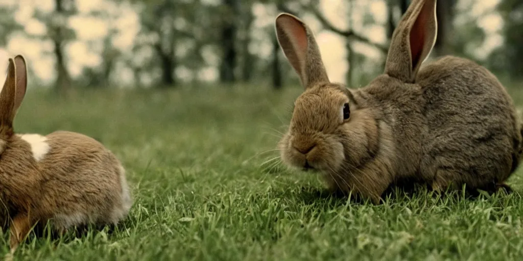 Image similar to a rabbit in the movie moonrise kingdom, screenshot