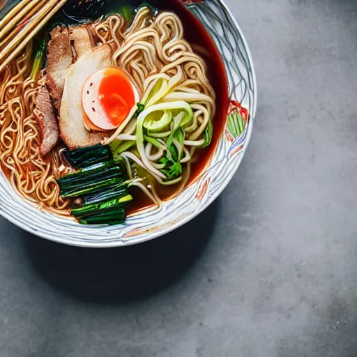 Image similar to tastey Ramen photography highly detailed