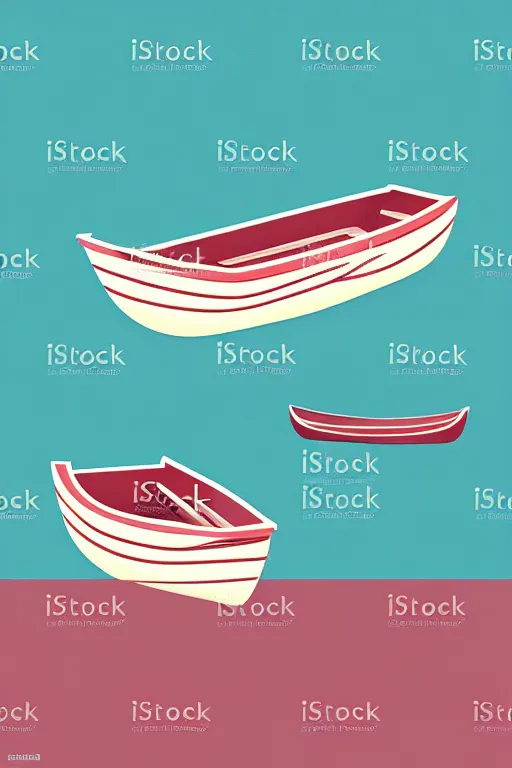 Image similar to minimalist boho style art of colorful rowing boat, illustration, vector art