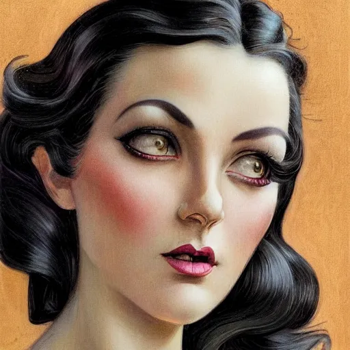 Image similar to a streamline moderne, art nouveau, multi - ethnic and multi - racial portrait in the style of charlie bowater, and in the style of donato giancola, and in the style of charles dulac. clear, expressive, very large eyes. symmetry, ultrasharp focus, dramatic lighting, photorealistic digital painting, intricate, elegant, highly detailed, centered background.