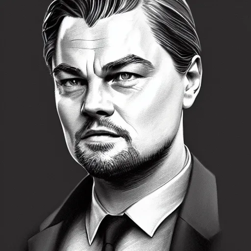 Image similar to full figure ultra realistic illustration, leonardo dicaprio as business man, intricate, elegant, highly detailed, digital painting, artstation, concept art, smooth, sharp focus, illustration, art by artgerm and greg rutkowski and alphonse mucha