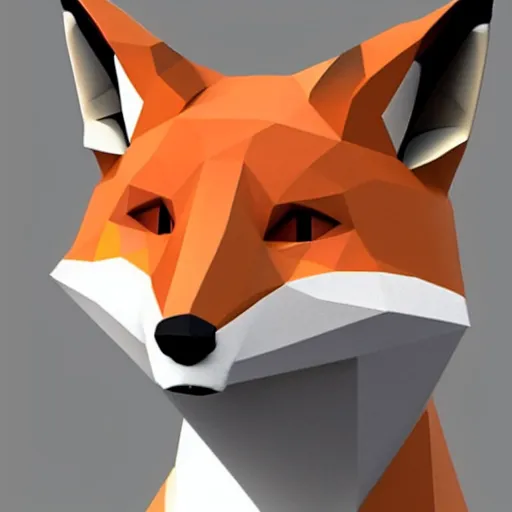 Image similar to a fox as a low poly count portrait