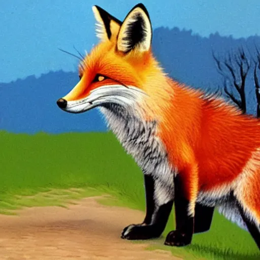 Prompt: a fox in an amiga game