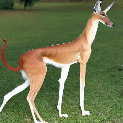 Image similar to photo of a hybrid between a borzoi and a gerenuk