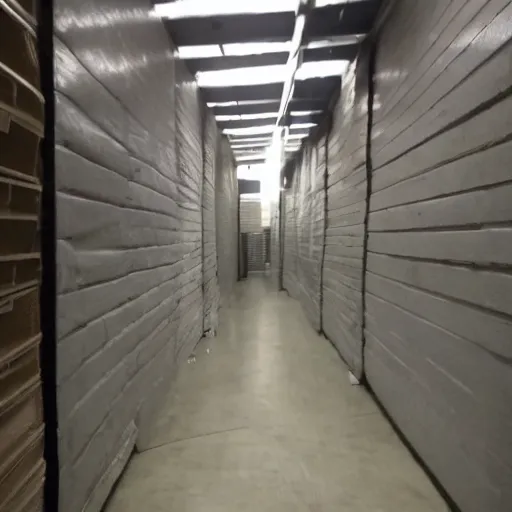 Prompt: warehouse hallway, craigslist photo