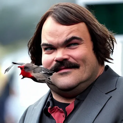 Prompt: Jack Black as a bird