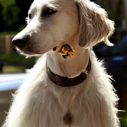 Image similar to dog with a bee as amber heard