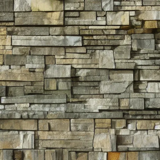 Image similar to a painterly stylized stone cladding with moss in the cracks texture