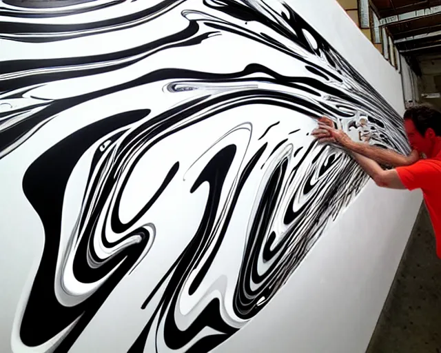 Image similar to huge fluid artwork by futura 2 0 0 0