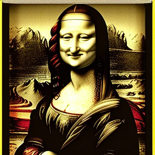 Prompt: the (monalisa) perfectly symmetrical