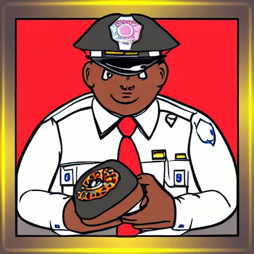 Image similar to “Donut police officer, digital art, 4k, award winning”