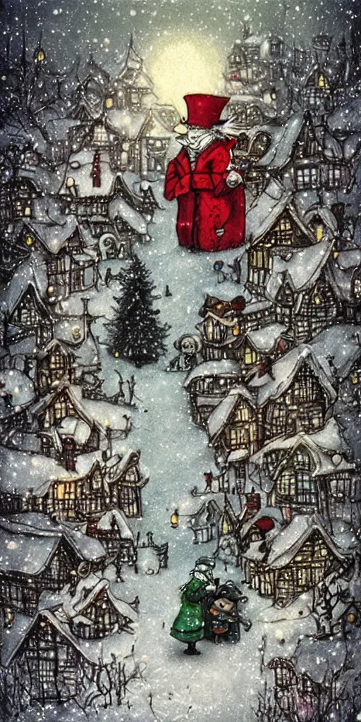 Prompt: a scrooge christmas scene by alexander jansson