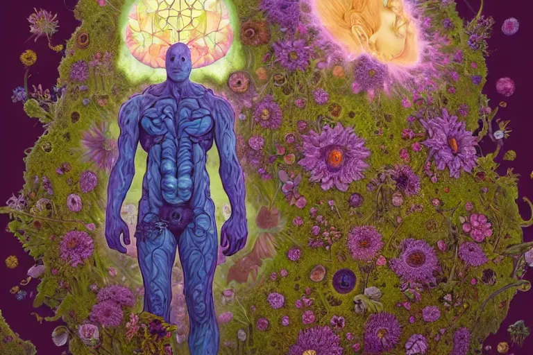 Image similar to the platonic ideal of flowers, rotting, insects and praying of cletus kasady carnage thanos dementor wild hunt doctor manhattan chtulu mandelbulb mandala ponyo spirited away davinci, d & d, fantasy, ego death, key lighting, decay, dmt, psilocybin, art by artgerm and greg rutkowski and alphonse mucha