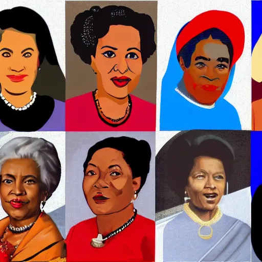 Prompt: female iconic leaders for human emancipation economic development