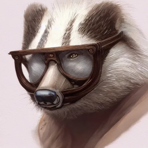 Prompt: a detailed portrait of a badger libraria with old glasses, by justin gerard and greg rutkowski, digital art, realistic painting, dnd, dungeons & dragons, character design, trending on artstation