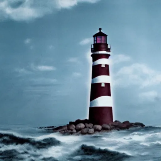 Prompt: a lighthouse over an ocean of potato's, beautiful matte painting