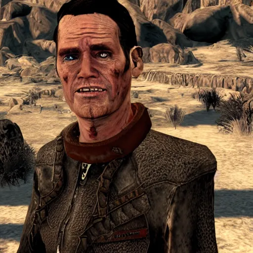 Image similar to jim carrey in fallout new vegas, game still