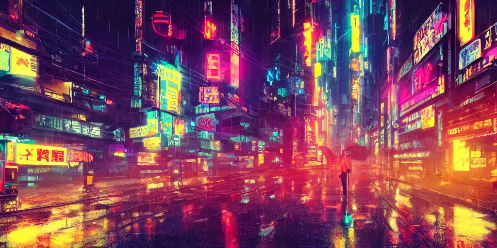 Raining in a cyberpunk city [x-post from /r/wallpapers] : r/Cyberpunk
