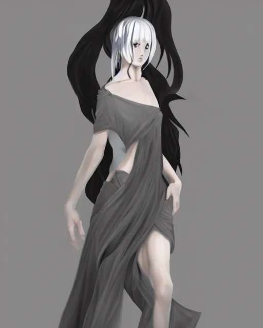 Image similar to Anime demon girl wearing rick owens, art of ‘B.c.N.y.’ and Toni Infante, concept art, digital painting, trending on artstation