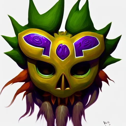 Prompt: a logo of majora's mask skull kid, art by lois van baarle and loish and ross tran and rossdraws and sam yang and samdoesarts and artgerm and saruei and disney, digital art, highly detailed, intricate, sharp focus, trending on artstation hq, deviantart, unreal engine 5, 4 k uhd image