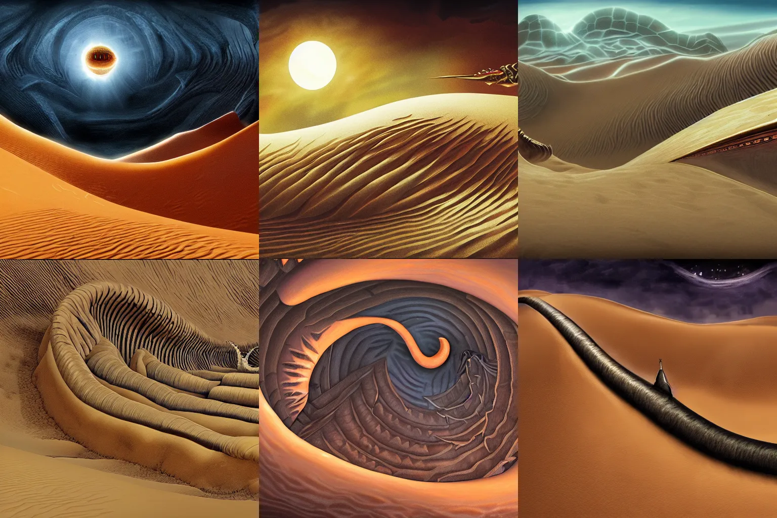 Prompt: dune sandworm fantasy epic 4k desert highly detailed fanart