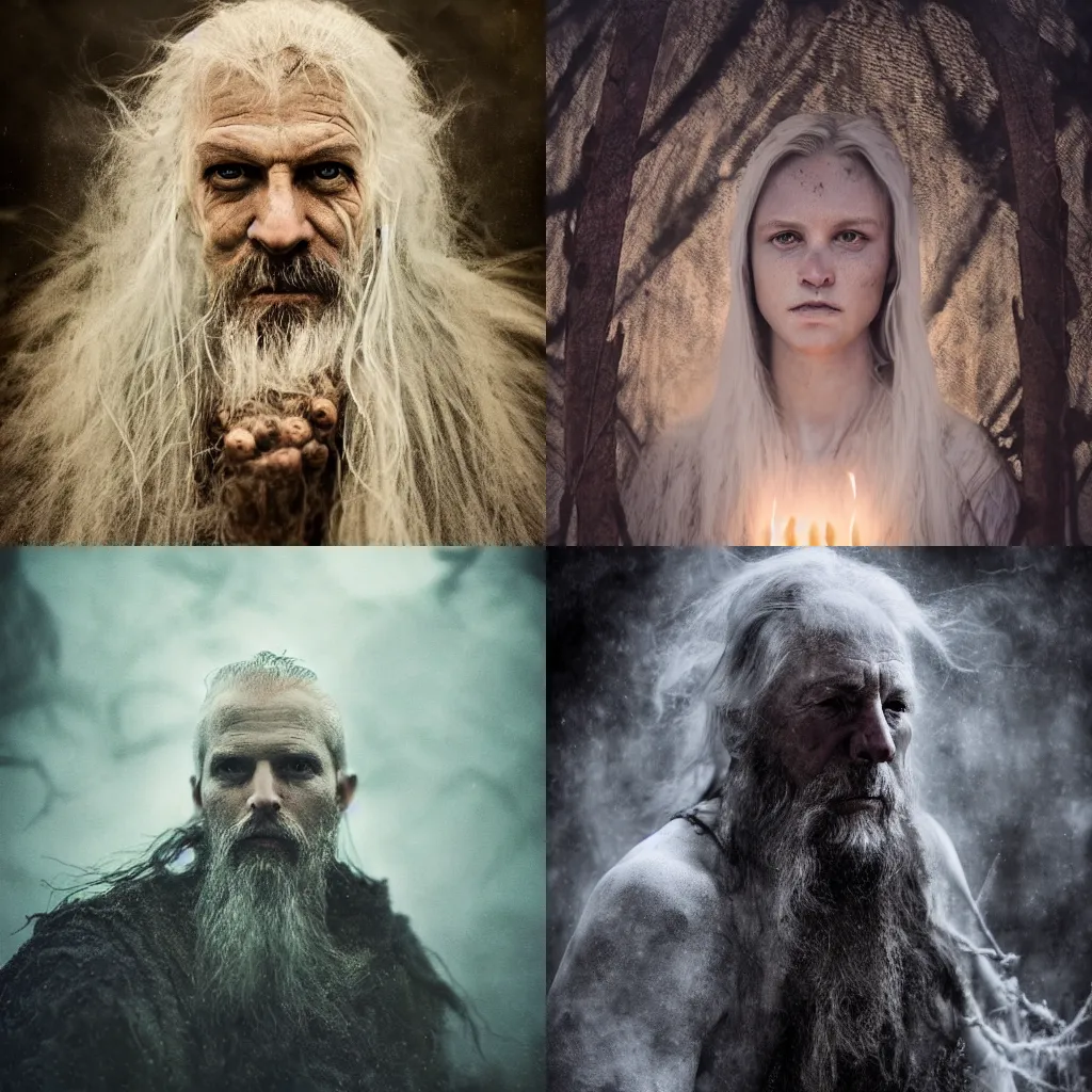 Prompt: svarog portrait, slavic mythology, ethereal, national geographic award winning photo by annie leibovitz, high detailed, epic, 8k, atmospheric lighting, extreme detail, photorelism, cinematic, ethereal, ultra realistic, dramatic lighting, rim light