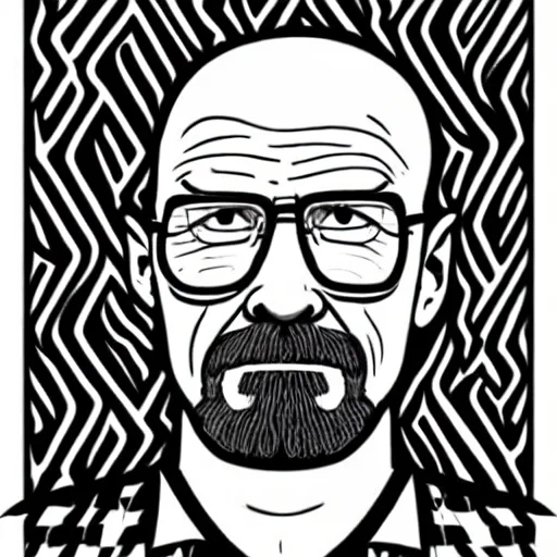 Prompt: colorful!!!!! mcbess illustration of walter white