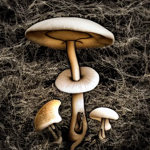 Image similar to photo of a cybernetic mushroom