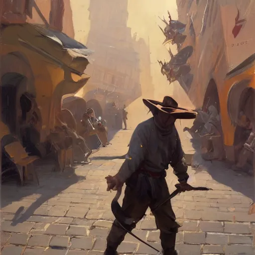 Image similar to greg manchess portrait of a man falling over a sword stuck between cobblestones, profile picture, organic painting, sunny day, matte painting, bold shapes, hard edges, street art, trending on artstation, by huang guangjian, gil elvgren, ruan jia, randy vargas, greg rutkowski