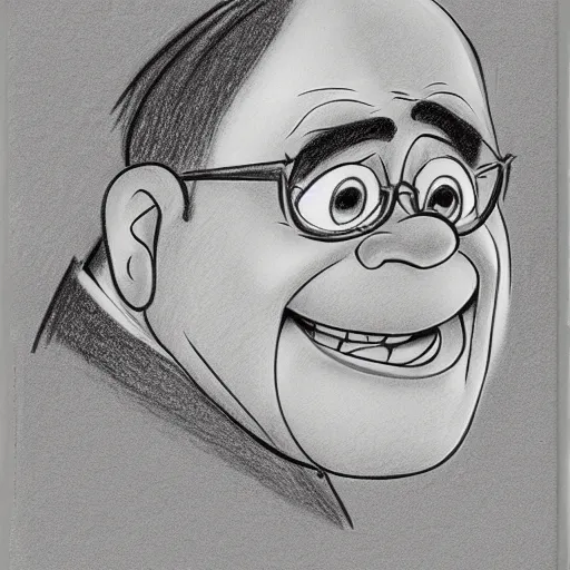 Image similar to milt kahl pencil sketch of danny devito