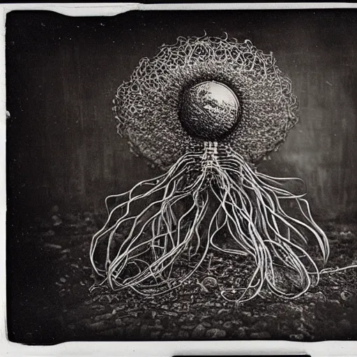 Image similar to the flying spaghetti monster. daguerreotype portrait photograph. inspired by gerard grom and ansel adams. beautiful. cute. happy. highly detailed. old timey.