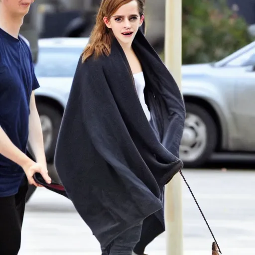 Prompt: emma watson cold grasping for her blanket