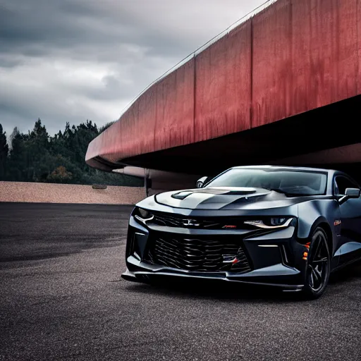 Image similar to Black Chevrolet Camaro LT, Ashpalt 9, Professional Photography, Promotional Photo, 4K