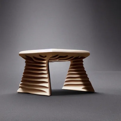 Prompt: the dragonfruit stool by tadao ando