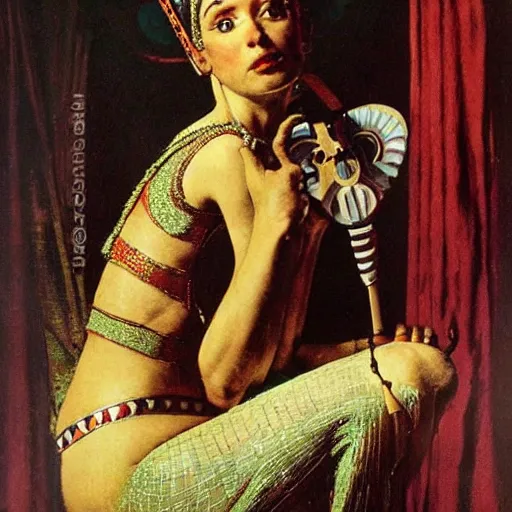 Image similar to cleopatra by norman rockwell