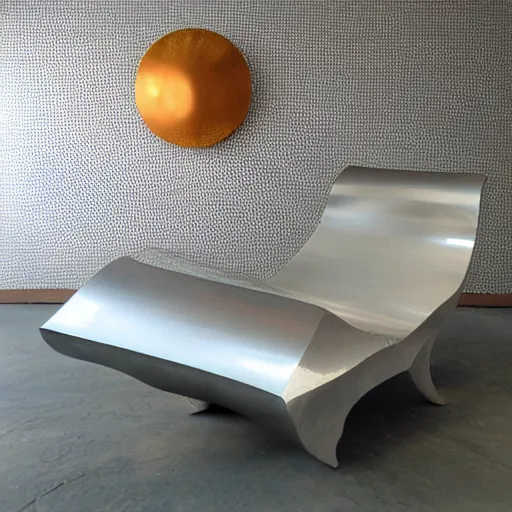 Prompt: glowing massive 1 9 7 0's stream height korat tote chaise silver, by robert henri and francois de nome and rene magritte, fine art, voxel, fauvist