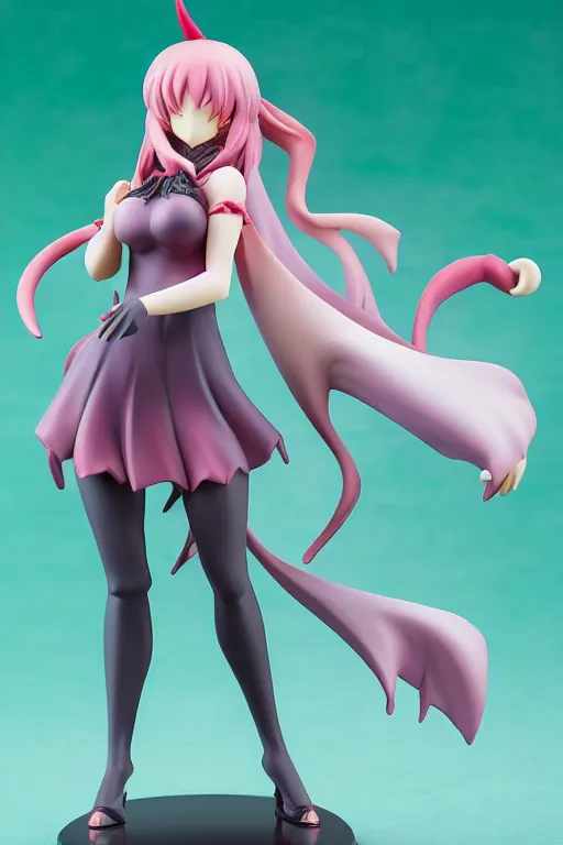 Prompt: figurine of the devil wearing an elegant summer blouse, personification, embodiment of concept, symbolization, official store photo, commercial photo, featured on amiami, lovecraftian, 8 k, 8 5 mm, beautiful composition, smooth curves